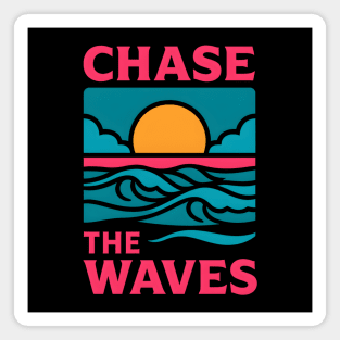 Chase the Waves – Retro Ocean Adventure Artwork Magnet